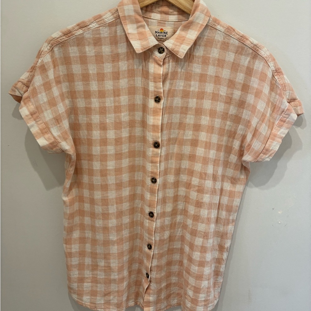 Peach Checkered Shirt